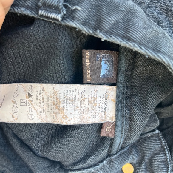 Roberto Cavalli boot cut jeans xs 38 extra small black y2k 00s 90s italy bootcut - Picture 11 of 16